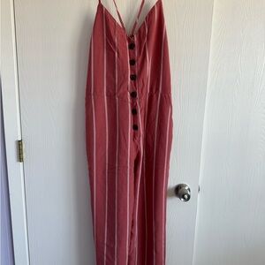 Women's Pink Striped Jumpsuit